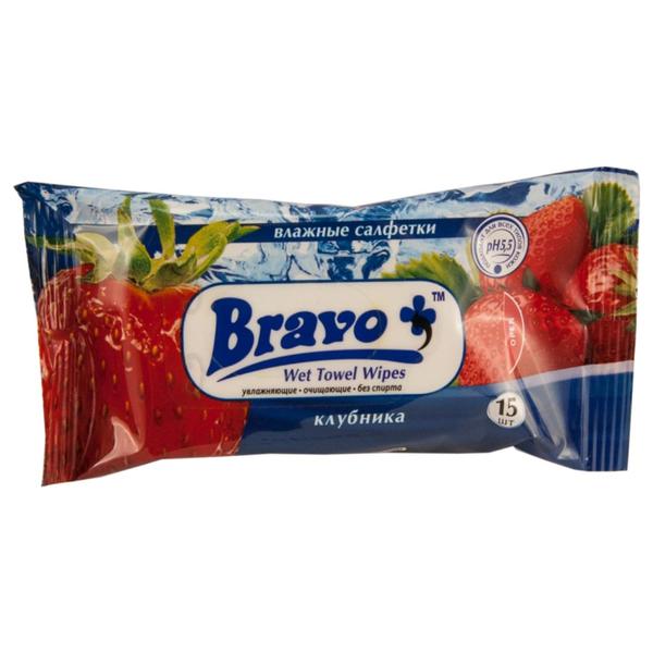 Салфетка влажная "Bravo" 15лист.