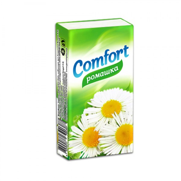 Платки носовые бумажние "Comfort" с ароматом "Ромашки" 10шт